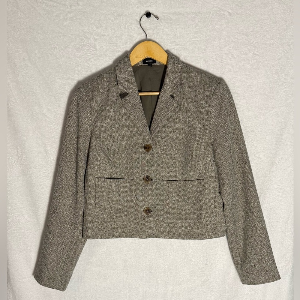 Express Women's Gray and Charcoal Blazer